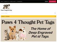 Tablet Screenshot of paws4thoughtpettags.co.uk